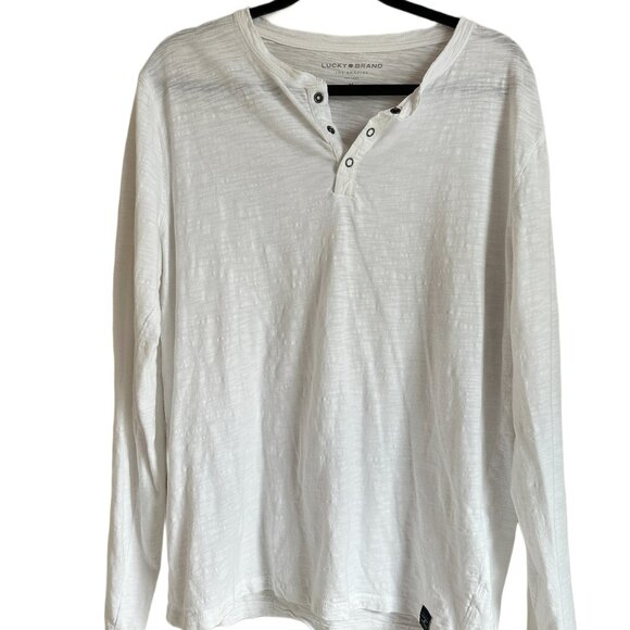 Lucky Brand Tops - Lucky Brand White Long Sleeve Tee Sz M